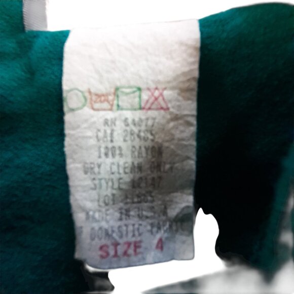 Carol Anderson Petites Sheath Dress Womens Size 4 Green Embroidered Long Sleeve - Picture 5 of 6